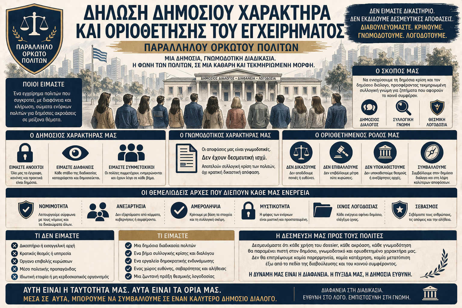 Ιδρυτικό Dossier του Πρώτου Παράλληλου Ορκωτού Πολιτών